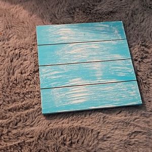 White and blue sign